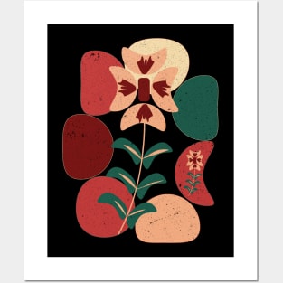 Colorful Geometric With Minimalist Flowers Posters and Art